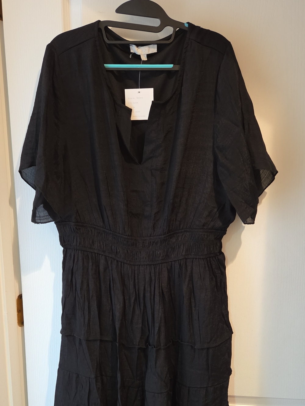 Black Maxi Dress with Smocked Waist - Women